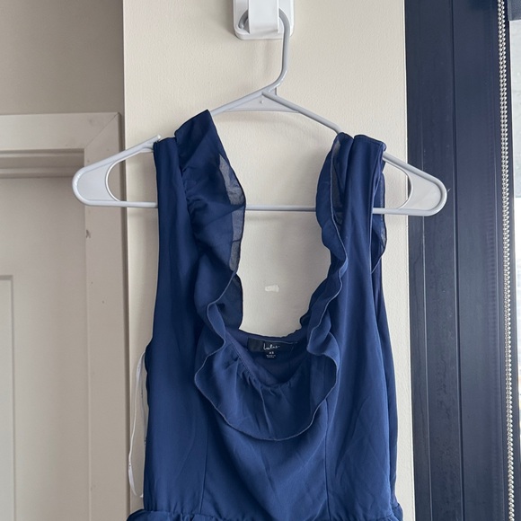 Lulu's Navy Ruffle Maxi Dress - Picture 3 of 8